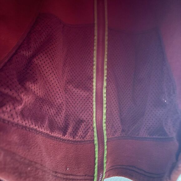 Patagonia Womens Jacket Full Zip Size LARGE Solid Rust High Neck Collared - Picture 9 of 10